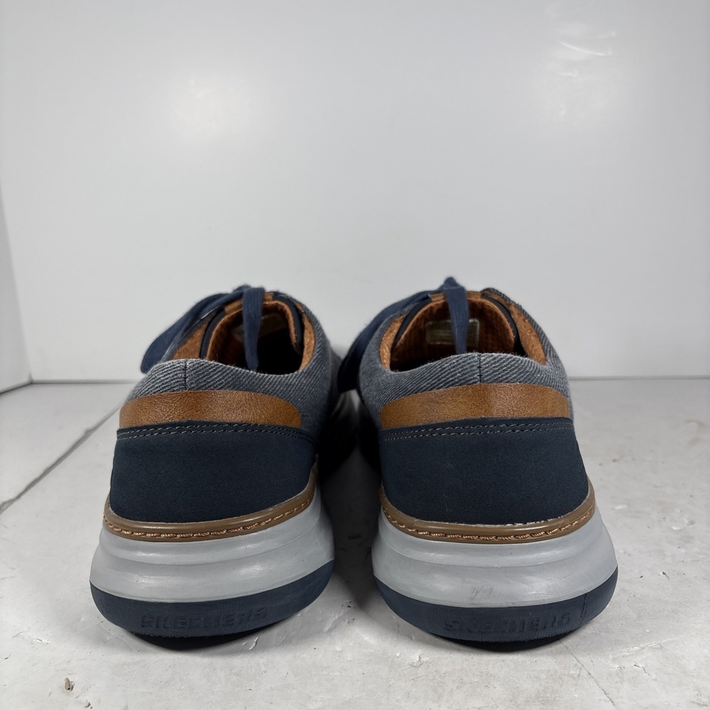 Size‎ 11 Skechers Moreno Ederson Navy Blue Lace Up Oxford Shoes 65981W - Picture 5 of 9